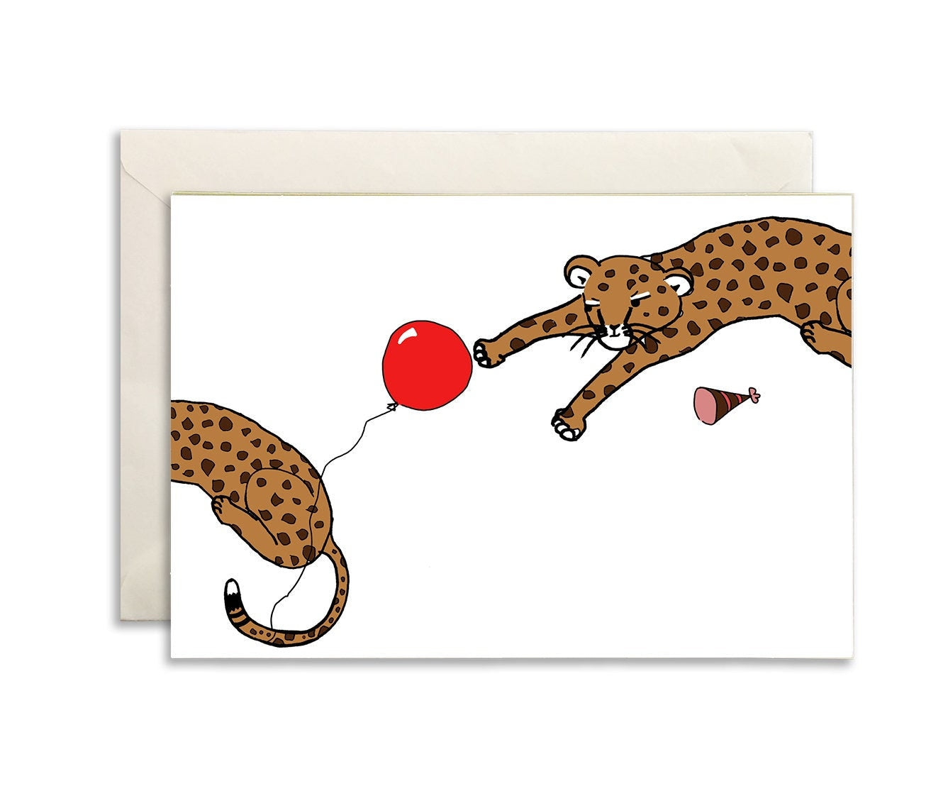 cheetah birthday card for her, cute cheetah birthday card for friend, sister birthday card, fun birthday card for daughter, first birthday
