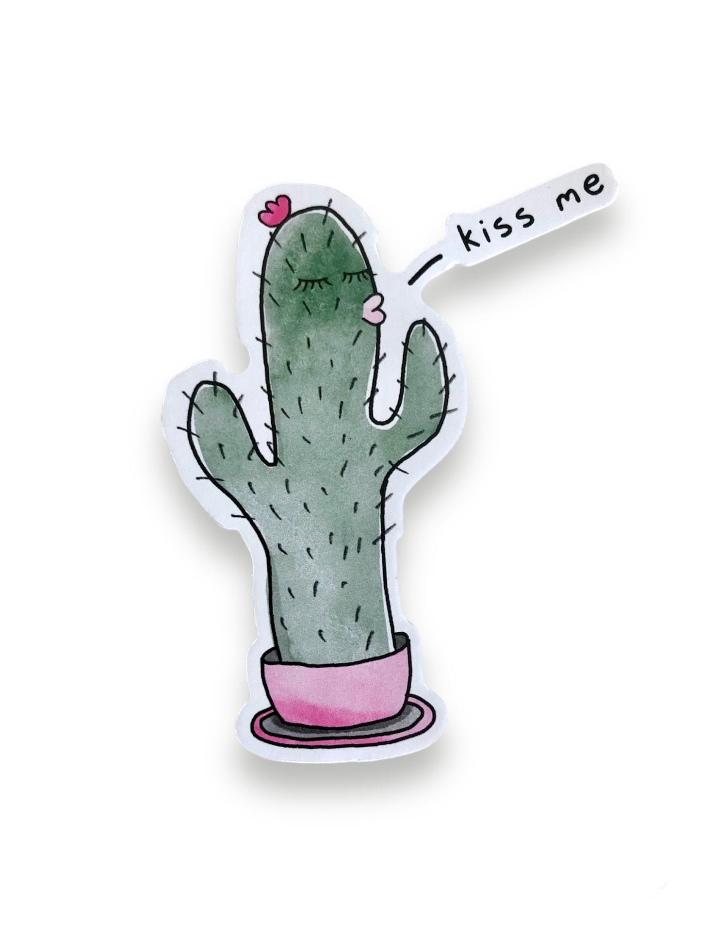 cute cactus sticker, kissing cactus sticker for laptop, plant mama gift, crazy plant lady, fun plant lover stickers for planners