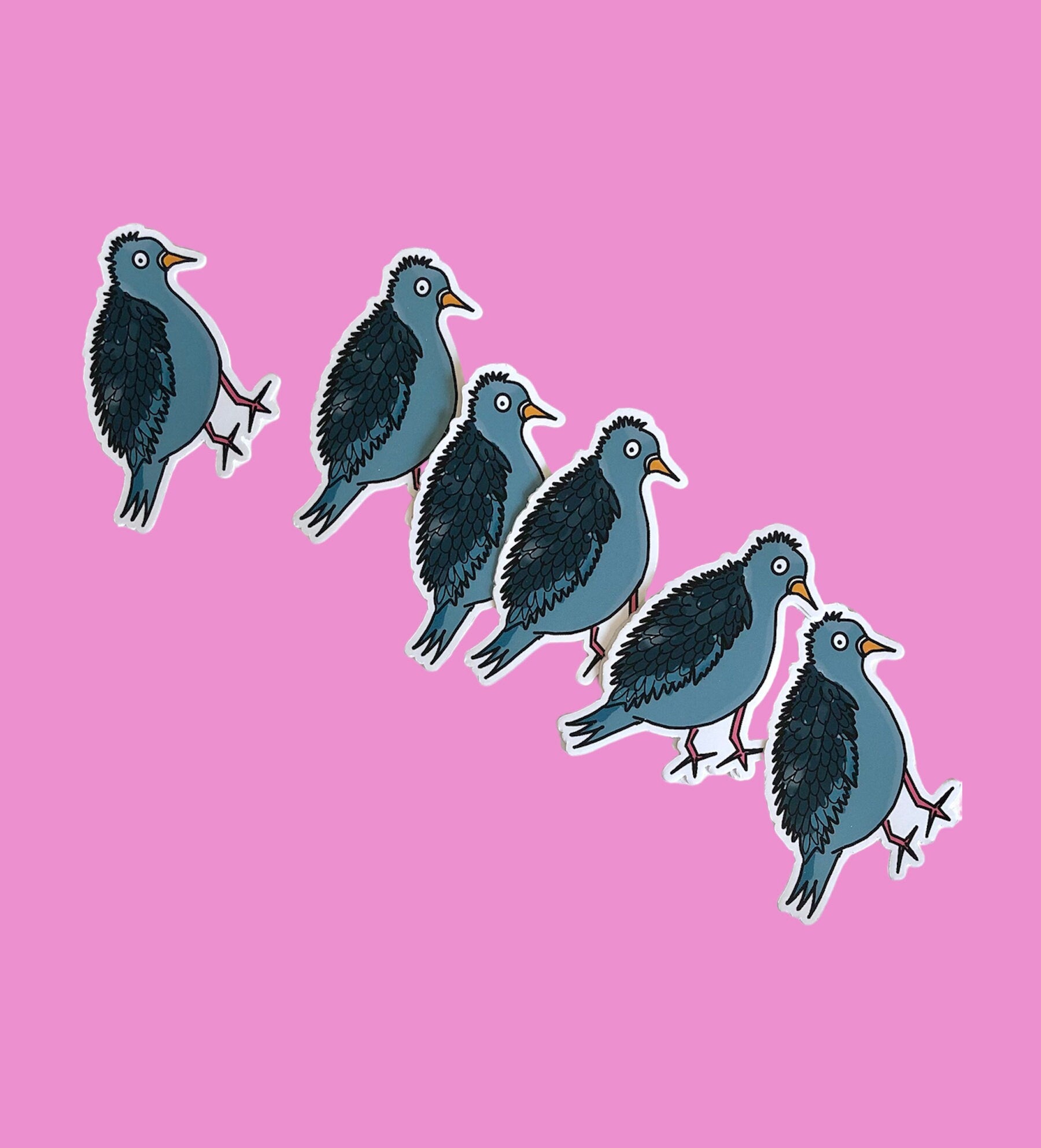 confused pigeon sticker, funny bird sticker for laptop, planner sticker, bird lover gift, durable mangy pigeon sticker gift for friend
