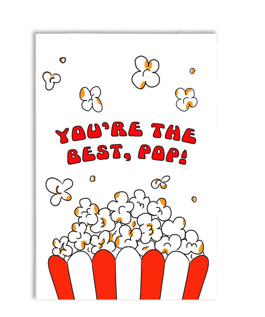 father's day card, funny pop corn father's day, card from son, step dad gift, you're the best pop, first father's day, funny pops card