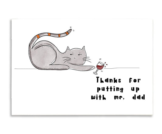 father's day card, funny father's day gift, card from daughter, funny father's day cat, step dad gift